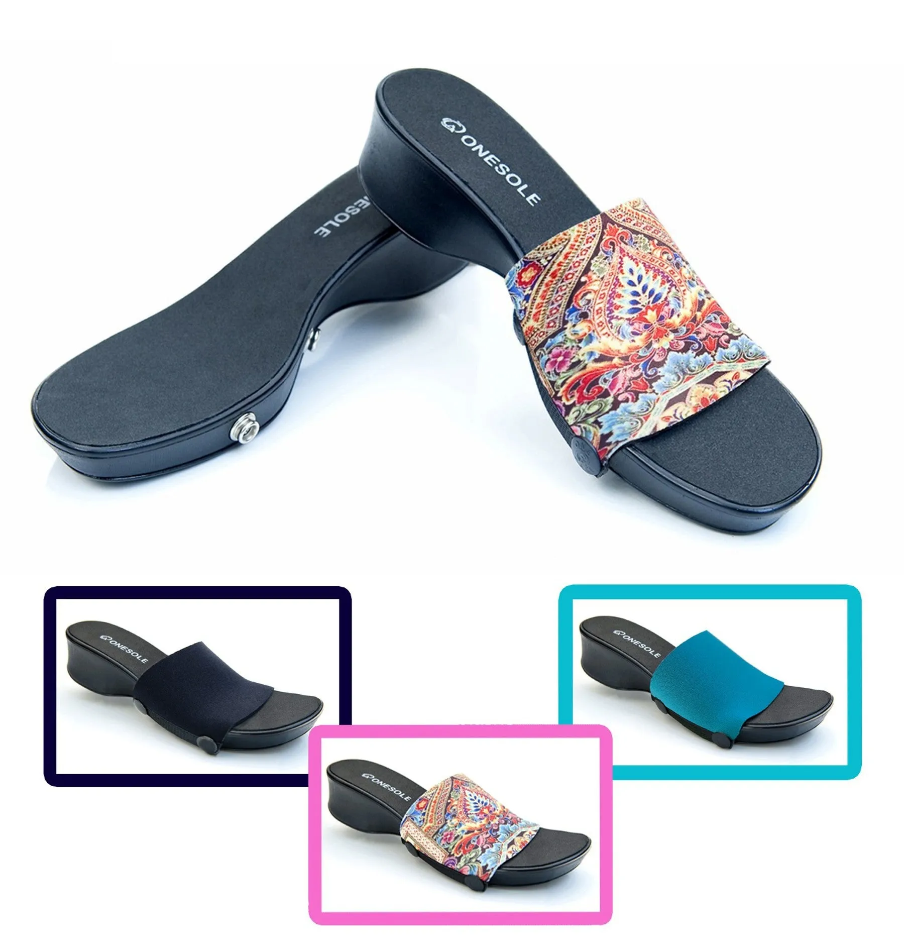 * A Leisure Black Tibetan 3 in 1 Interchangeable Travel Shoe Kit*