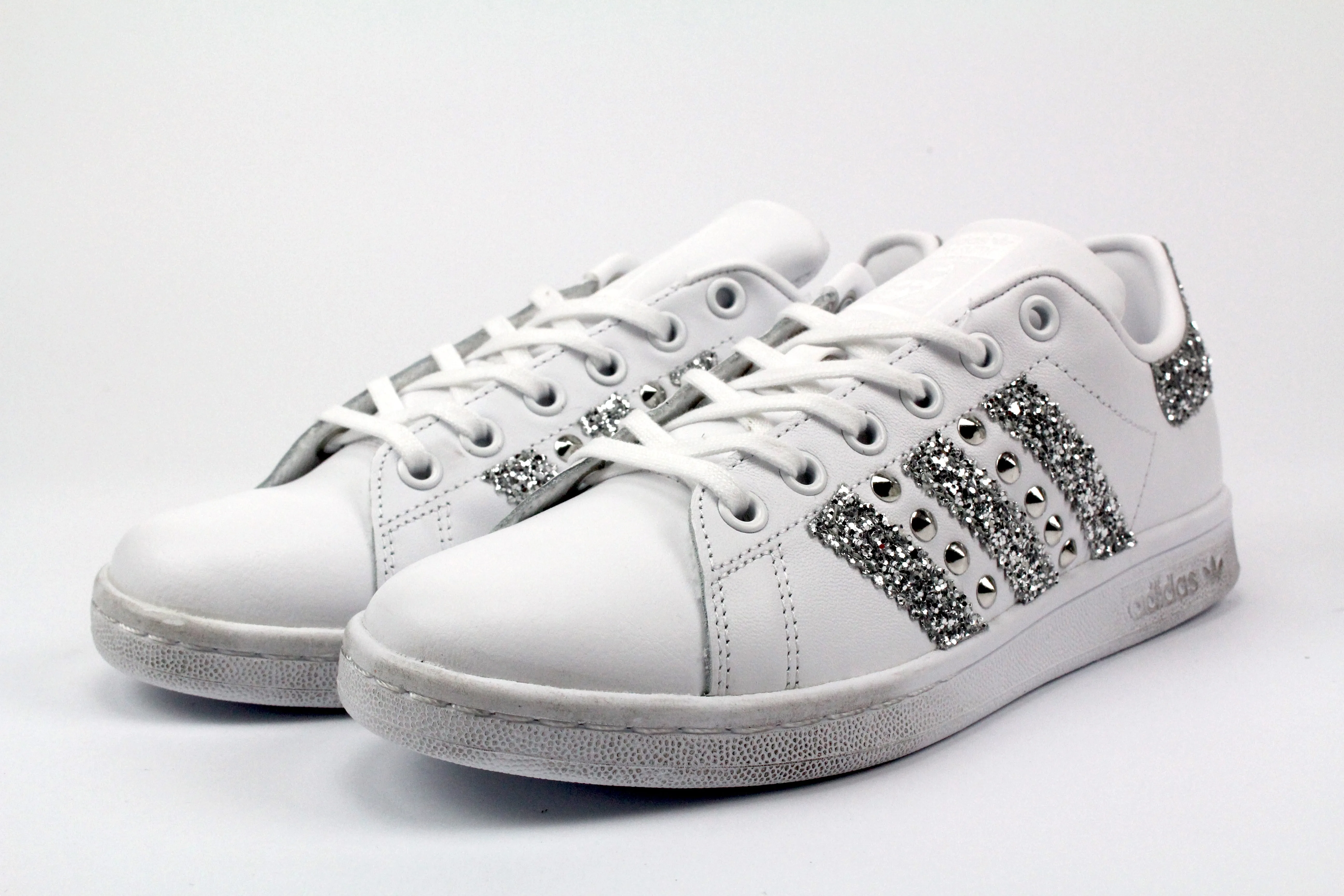 Adidas Stan Smith Silver Glitter & Borchie