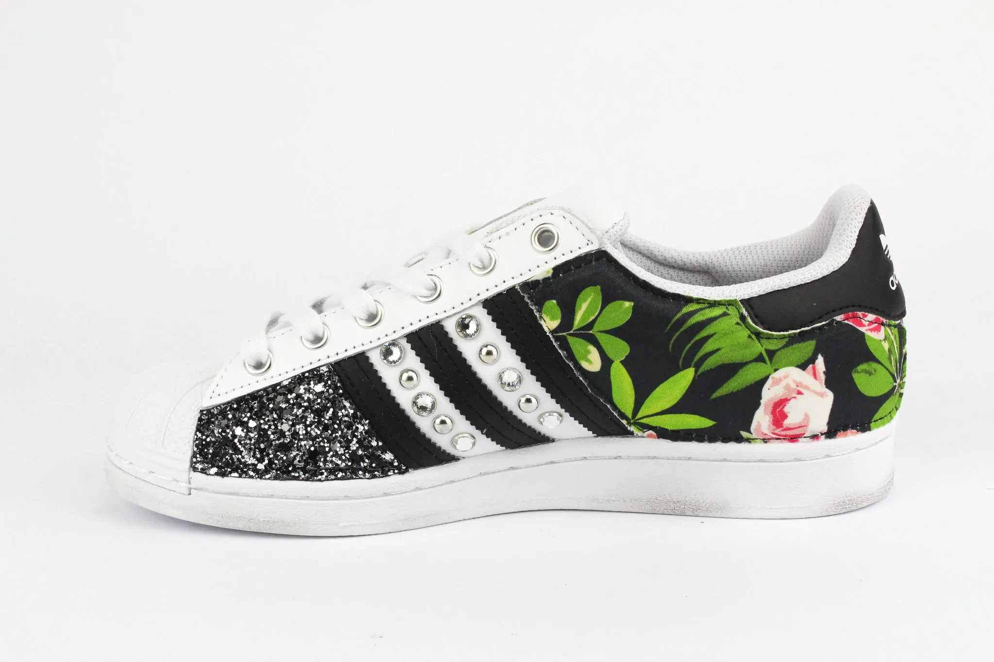 Adidas Superstar Fiori Black Silver Glitter & Strass