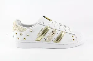 Adidas Superstar Gold Paillettes & Borchie