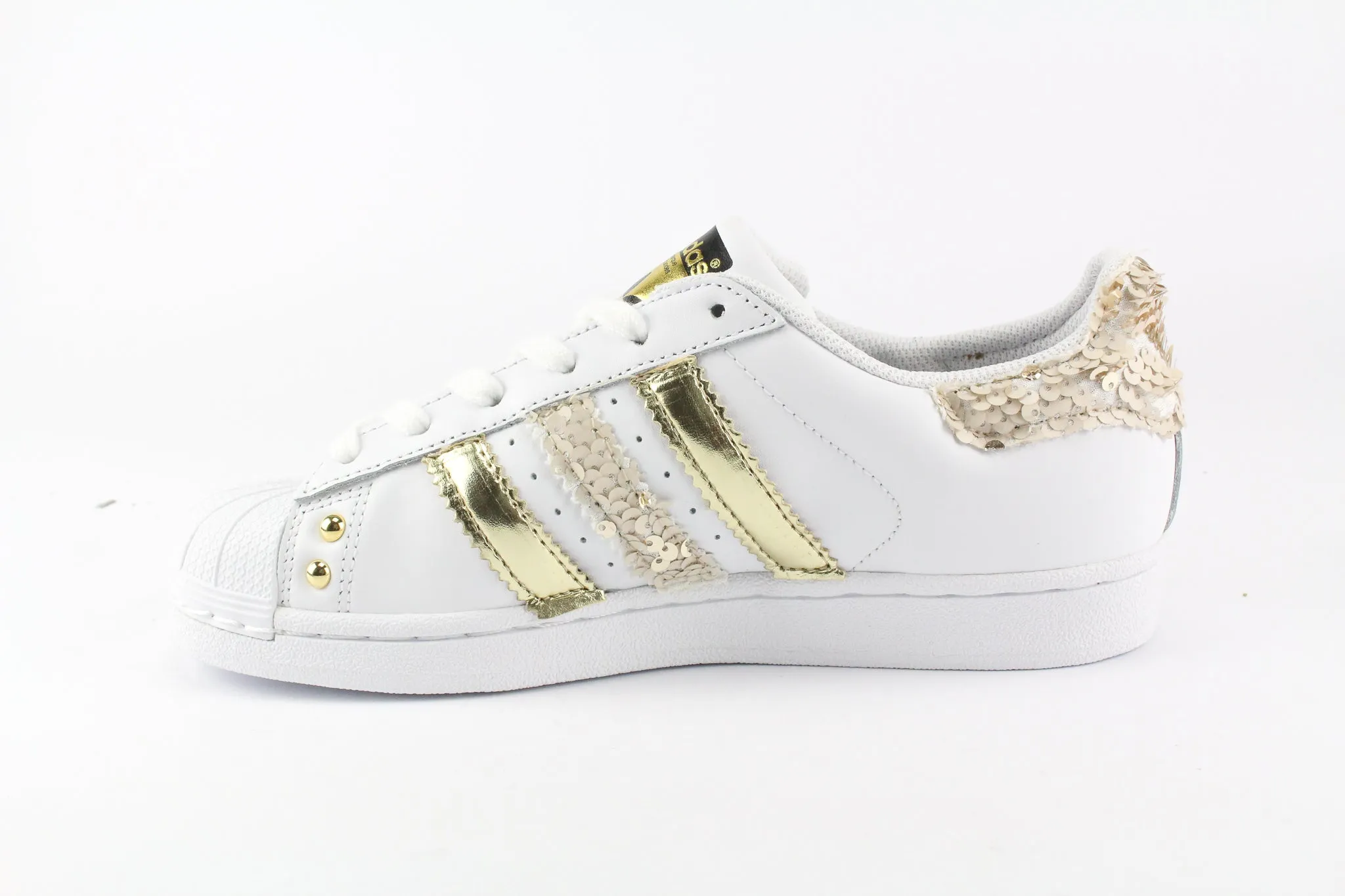 Adidas Superstar Gold Paillettes & Borchie