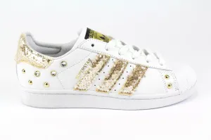 Adidas Superstar Gold Paillettes Strass & Borchie