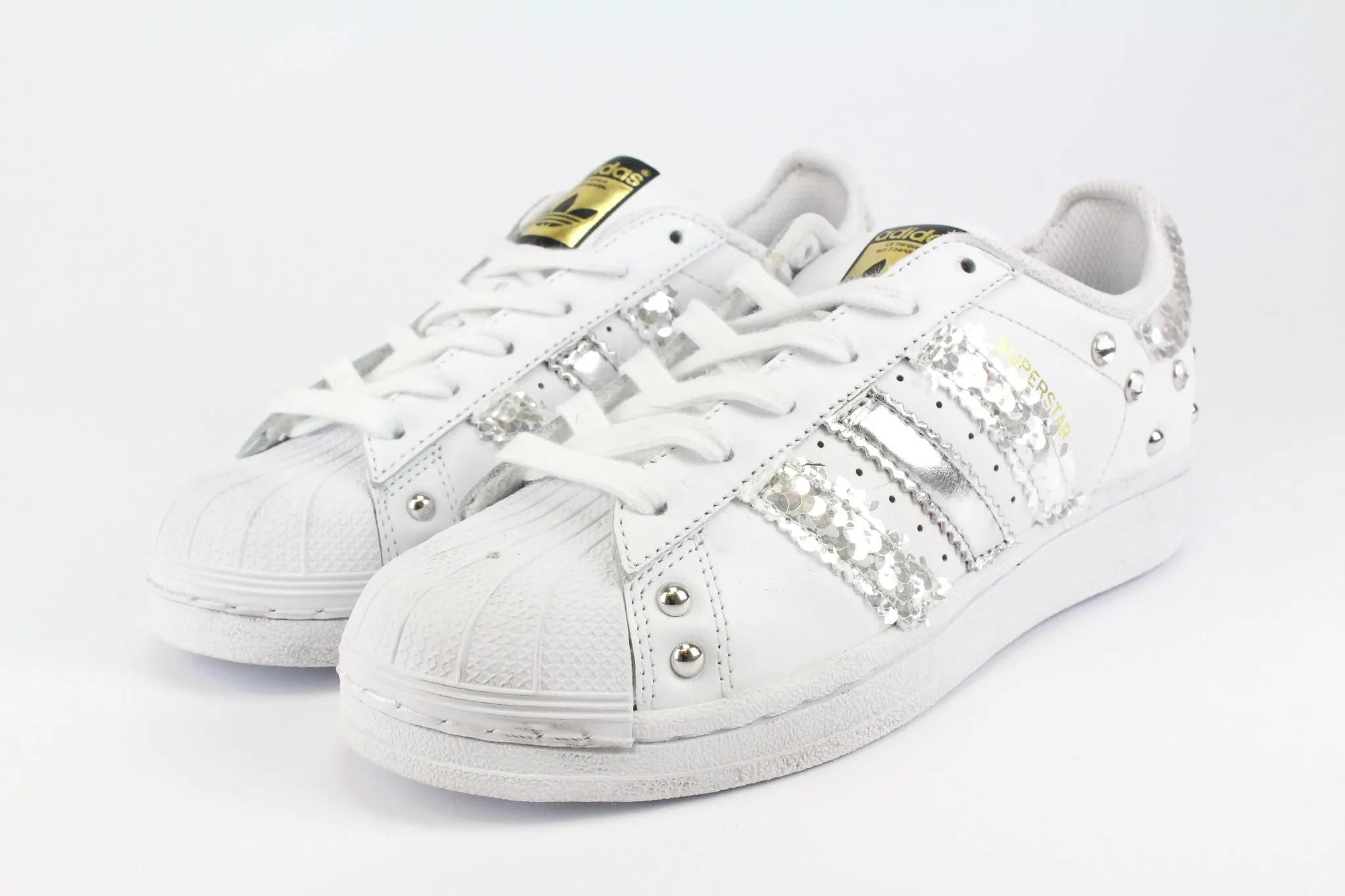 Adidas Superstar Silver Paillettes Strass & Borchie