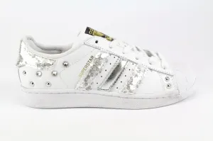 Adidas Superstar Silver Paillettes Strass & Borchie