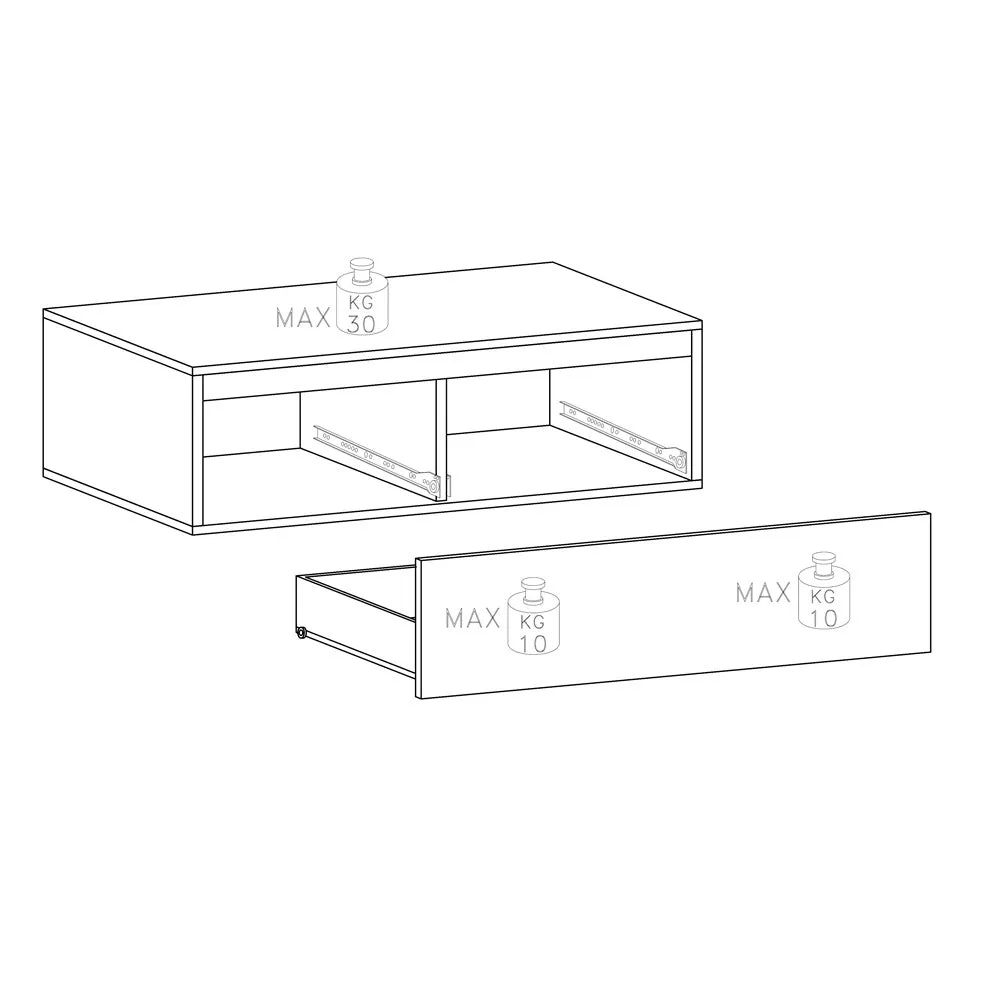 Akure - Composizione living parete design con pensili e base tv - vari colori