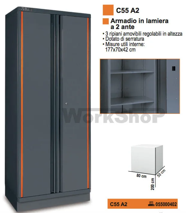 Armadio 2 ante in lamiera Beta C55 A2