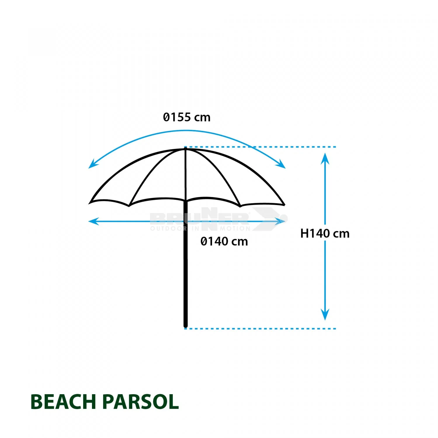 BRUNNER BEACH PARSOL OMBRELLONE CON PARETI LATERALI UPF 50  - DISPONIBILE IN 2 MISURE