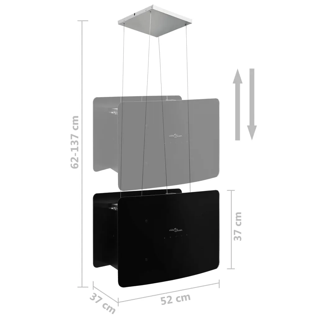 Cappa da Cucina ad Isola Sospesa LCD Sensore in Vetro Temperato