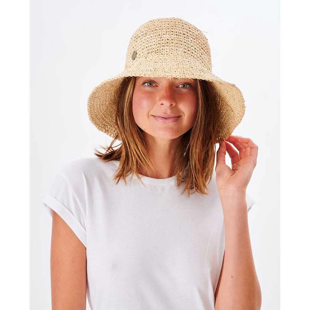 Cappello Rip Curl Crochet Straw Bucket in Paglia