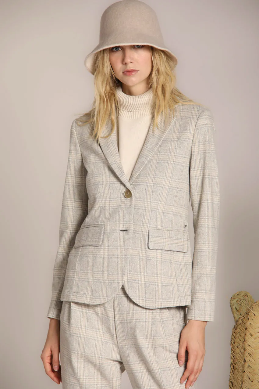 Helena blazer donna in jersey con pattern galles