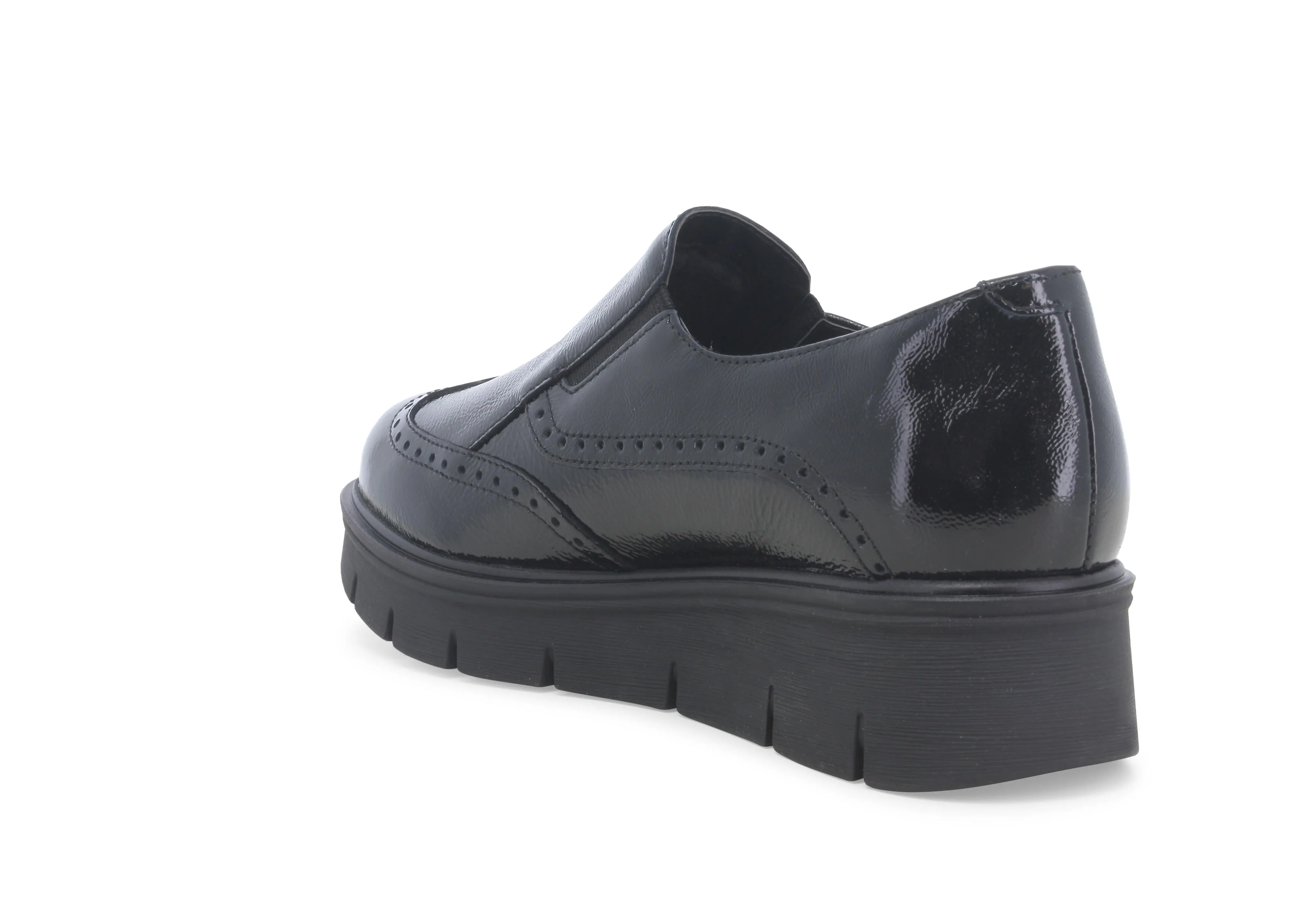 Melluso Donna Scarpe Slip-on 2 Elastici Zeppa Tomaia Vernice