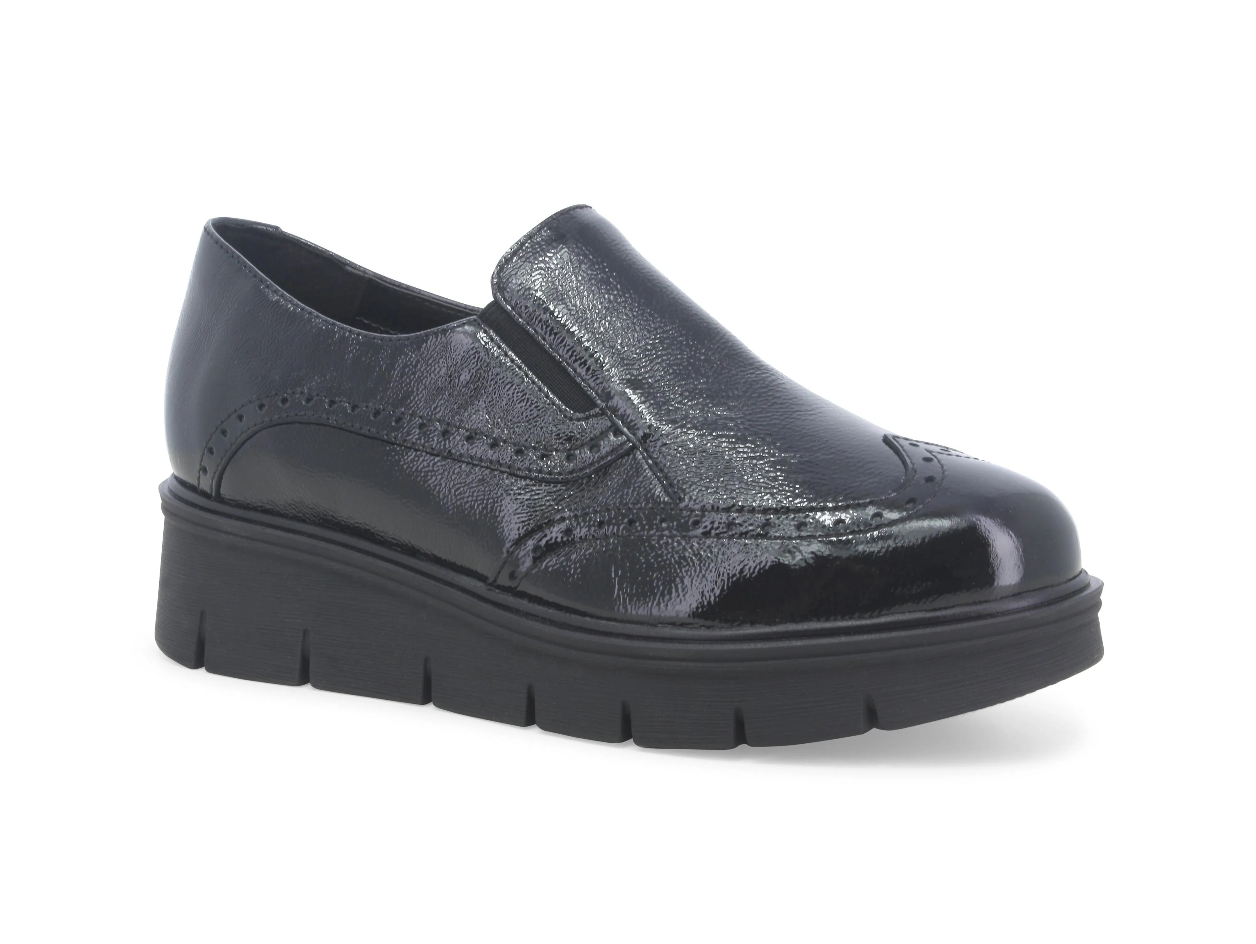 Melluso Donna Scarpe Slip-on 2 Elastici Zeppa Tomaia Vernice