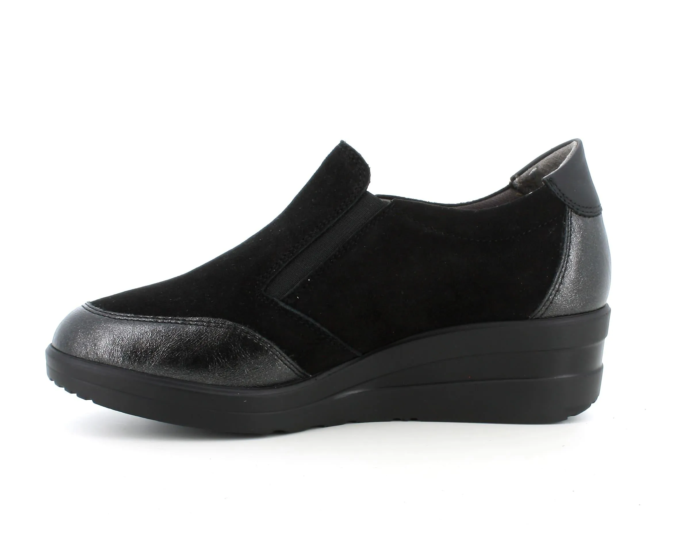 Melluso donna scarpe slip-on camoscio nero