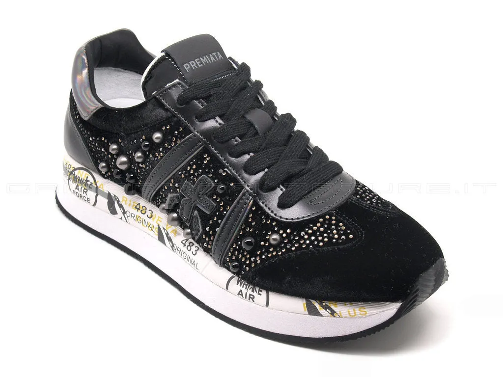 Premiata Conny velluto e microstrass