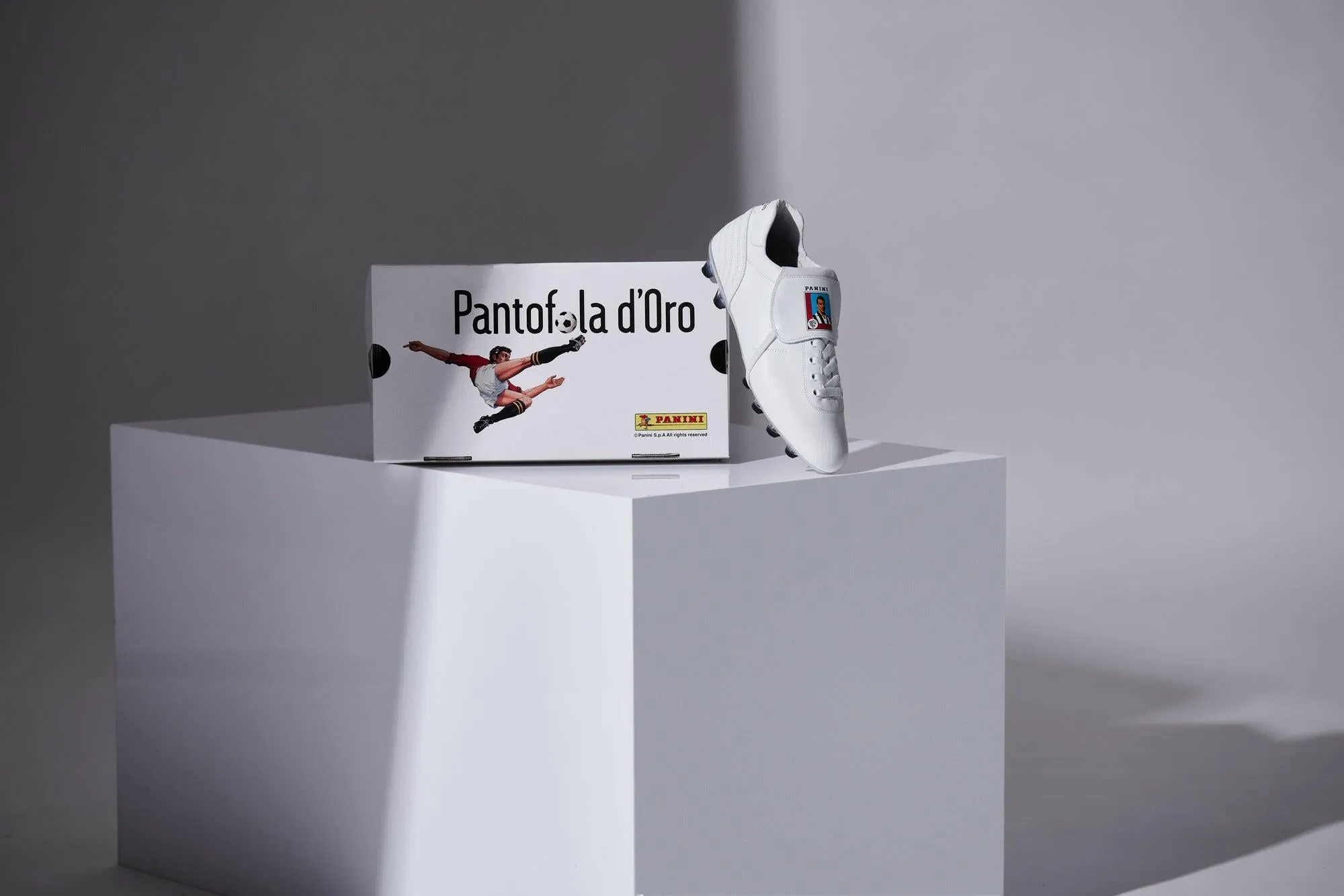 Scarpe da calcio Lazzarini in pelle bianca Limited Edition x Panini