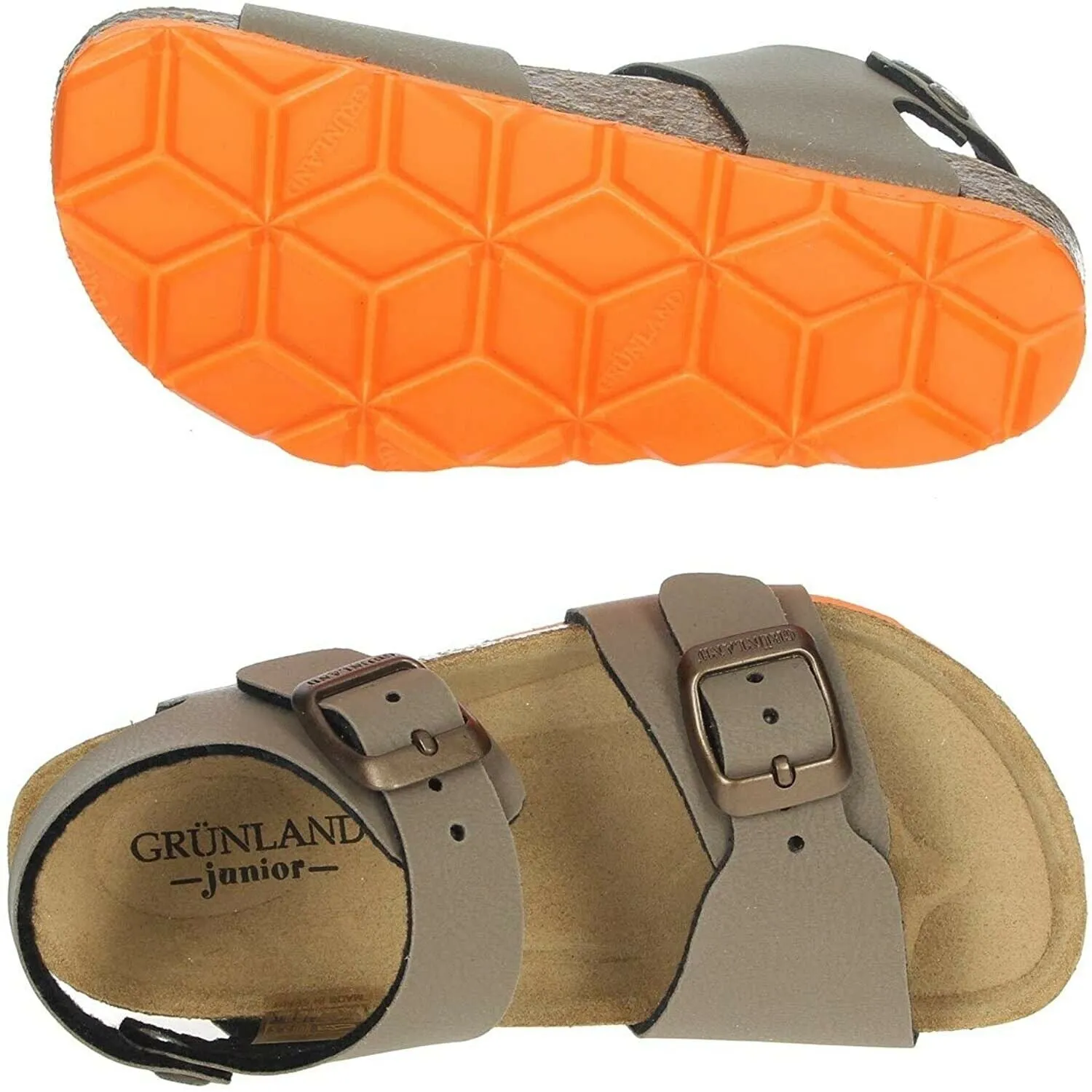 Scarpe junior GRUNLAND - Art. LUCE SB0901 40 sandali doppia fibbia tortora arancio