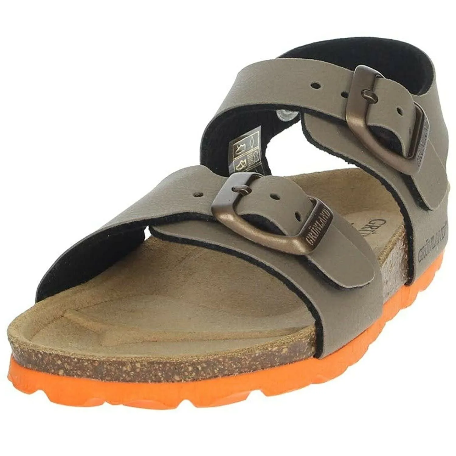 Scarpe junior GRUNLAND - Art. LUCE SB0901 40 sandali doppia fibbia tortora arancio